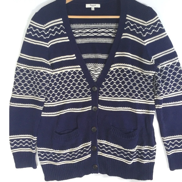Madewell Sweaters - Madewell Stichway Cardigan in Navy - Size Large